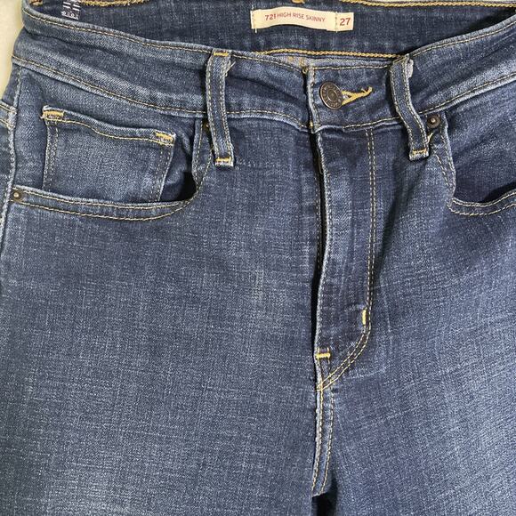 Levi’s Jeans 721 High Rise Skinny Stretch Denim Blue Women’s 27 - Picture 2 of 6